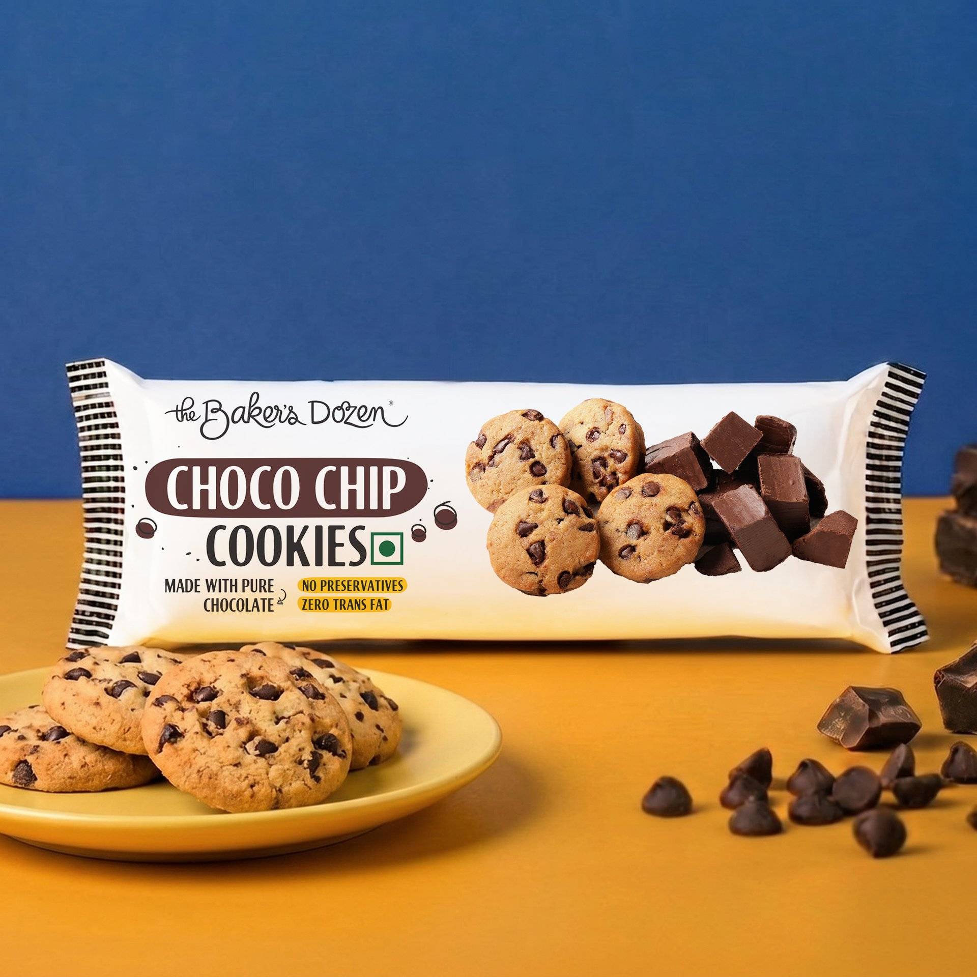 Buy The Baker's Dozen Chocochip Cookies, Zero Preservatives Online